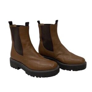 Sam Edelman Laguna Chelsea Winter Waterproof Leather Boots Tawny Brown Womens 9